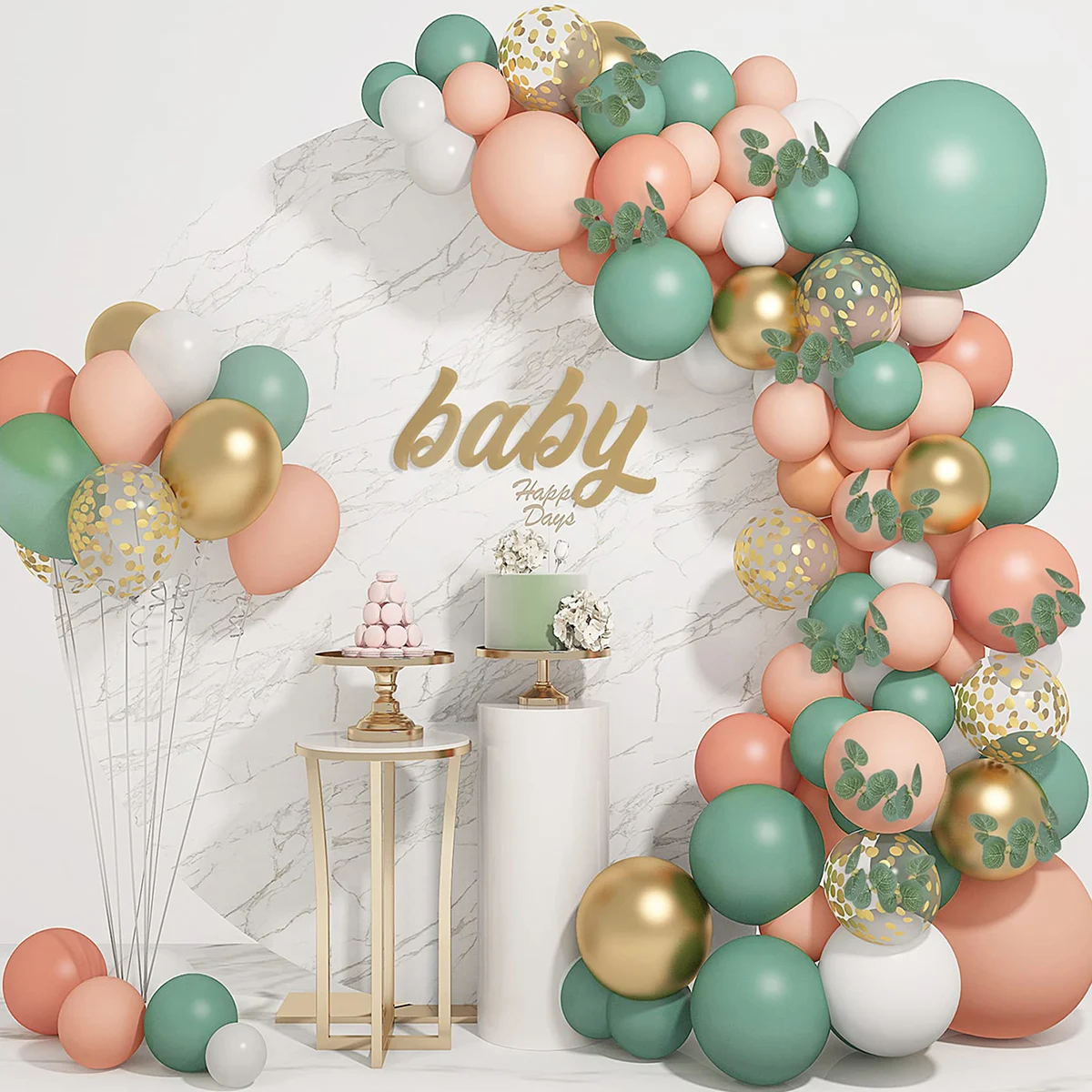 126PCS Sage Olive Green Blush Peach Balloon Garland Arch Kit For Baby Shower Birthday Engagement Wedding Anniversary Decorations
126PCS Sage Olive Green Blush Peach Balloon Garland Arch Kit For Baby Shower Birthday Engagement Wedding Anniversary Decorations
