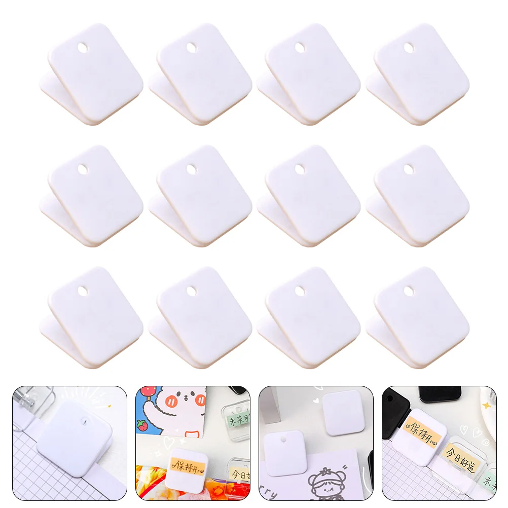 

12 Pcs Square Folder File Clip Double Team Students Paper Clamps Plastic Files Paper Clips