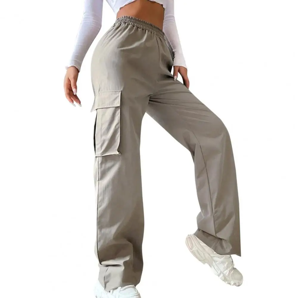 Women Cargo Trousers Stylish Women's Cargo Pants Spring Elastic Waist Wide Leg Trousers with Pockets Casual Korean Streetwear
Women Cargo Trousers Stylish Women's Cargo Pants Spring Elastic Waist Wide Leg Trousers with Pockets Casual Korean Streetwear