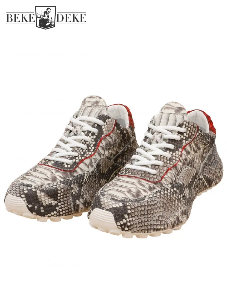 Luxury Men Real Python Skin Sneakers Thick Platform Lace Up Antiskid Joggers Trainers Casual Shoes Design Genuine Leather Shoes
Luxury Men Real Python Skin Sneakers Thick Platform Lace Up Antiskid Joggers Trainers Casual Shoes Design Genuine Leather Shoes