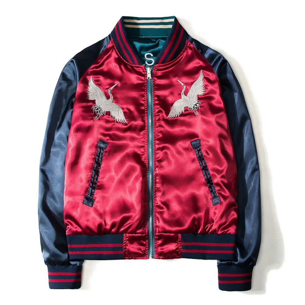 

NEW 2022 Japan Yokosuka Embroidery Jacket Men Women Fashion Vintage Baseball Uniform Both Sides Wear Kanye West Bomber Jackets