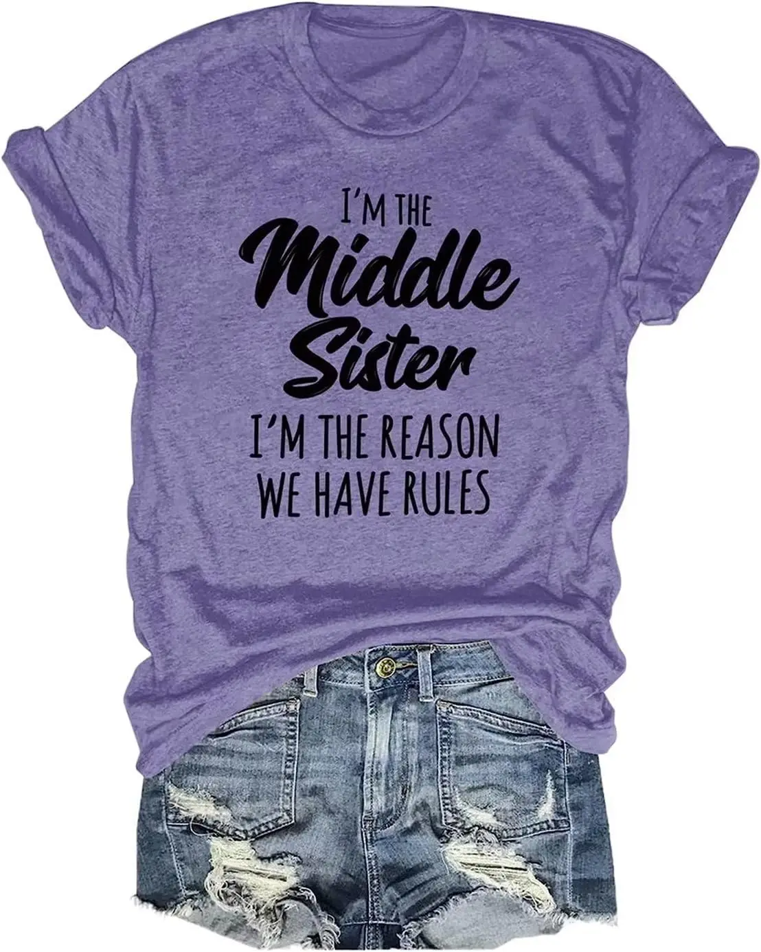 

I'm The Youngest/Middle/Oldest Sister Funny Sister Matching Shirt Sarcastic T-Shirt Casual Graphic Tee Tops