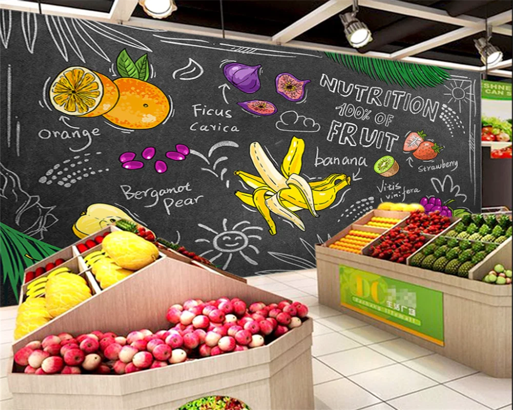 beibehang Customized modern vegetable and fruit shop background supermarket fruit juice wallpaper papel de parede wall paper
beibehang Customized modern vegetable and fruit shop background supermarket fruit juice wallpaper papel de parede wall paper