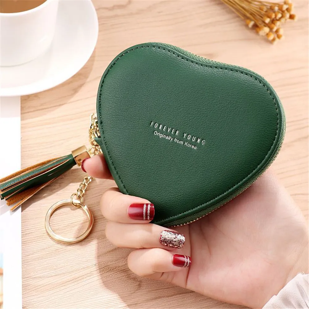 Fashion Shape Heart Women's Wallets Coin Purse Key Chain Card Holder Tassels Zipper Mini Leather Girls Money Bag Keyring Clutch
Fashion Shape Heart Women's Wallets Coin Purse Key Chain Card Holder Tassels Zipper Mini Leather Girls Money Bag Keyring Clutch