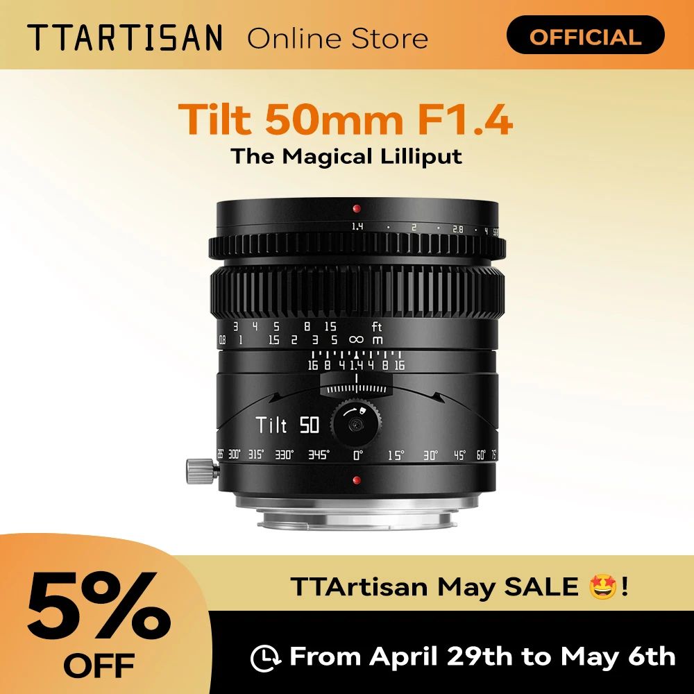 

TTArtisan Tilt 50mm f1.4 Full Frame Manual Portrait Lens Compatible with Sony A7S A7R Panasonic S1 Sigma FP Mirrorless Camera