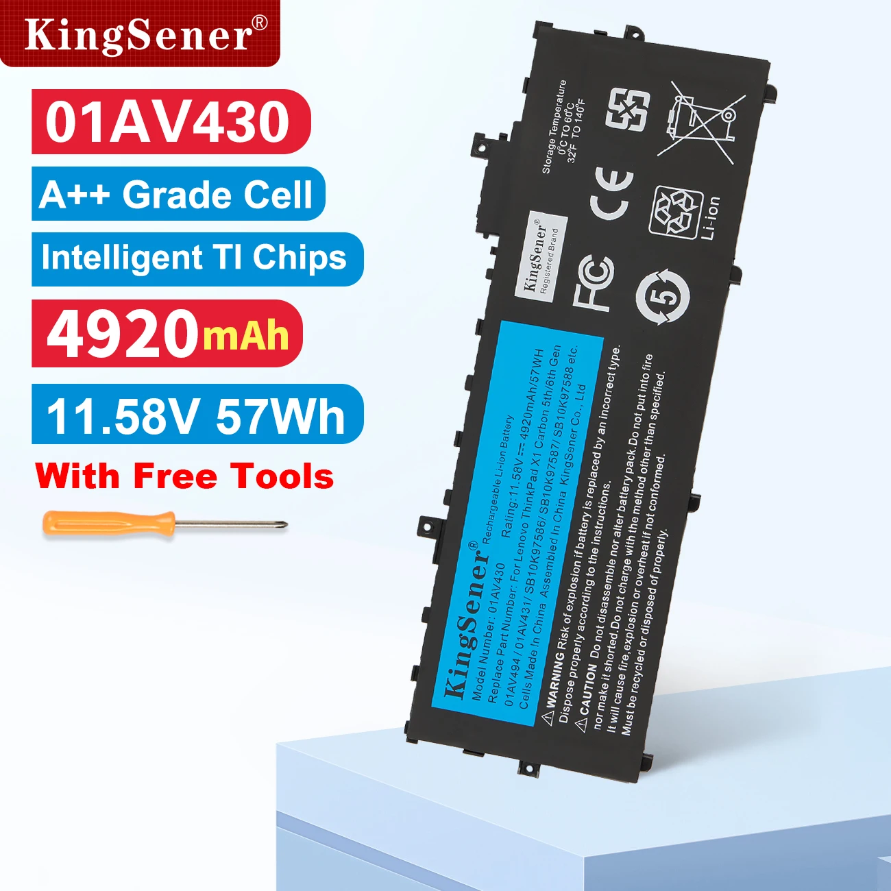 

Аккумулятор KingSener 01AV494 01AV430 для Lenovo Thinkpad X1 Carbon 5th 2017 6th 2018 Series 01AV429 SB10K97586 01AV431 SB10K97587