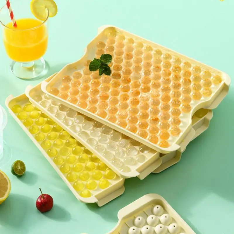 

Small Ice Cube Tray With Bin And Lid For Freezer Ice Ball Maker Mold Tiny Crushed Ice Tray For Chilling Drinks Coffee Juice Tool