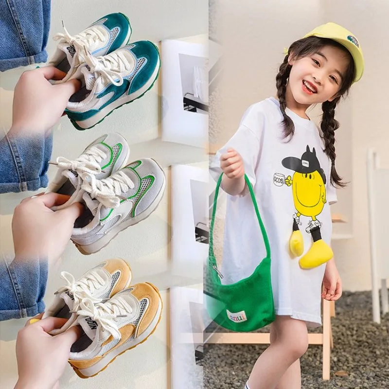 

New Summer Children's Sneakers Kids Sport Shoes Soft Sole Non-slip Casual Student Running Shoes Fashion Breathable Baby Shoe