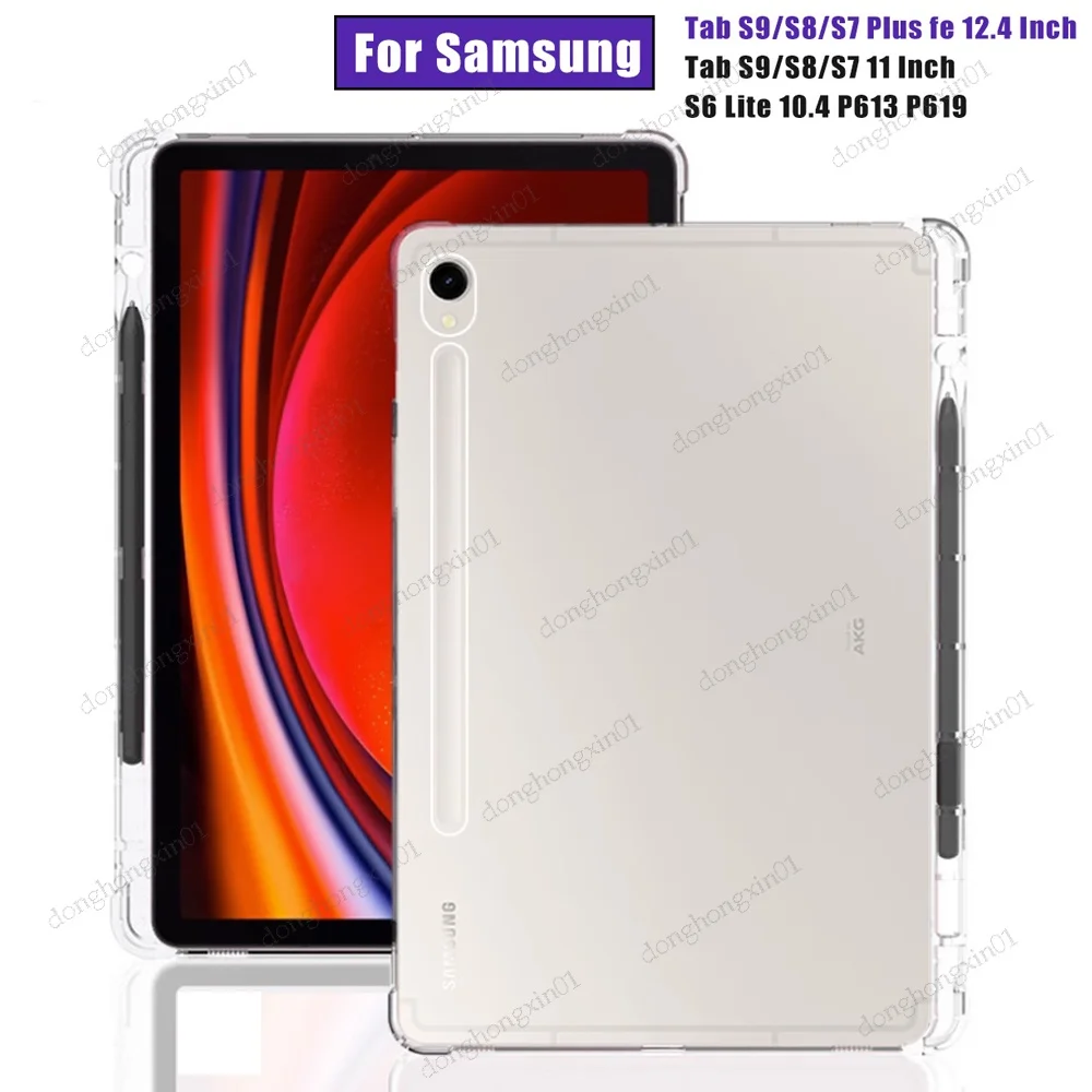 For Samsung Galaxy Tab S9 11 S9 Plus 12.4 S9 Ultra Cases TPU Silicone Back Cover With Pencil Holder For Tab S7+ S8 S7 FE 12.4"
For Samsung Galaxy Tab S9 11 S9 Plus 12.4 S9 Ultra Cases TPU Silicone Back Cover With Pencil Holder For Tab S7+ S8 S7 FE 12.4"