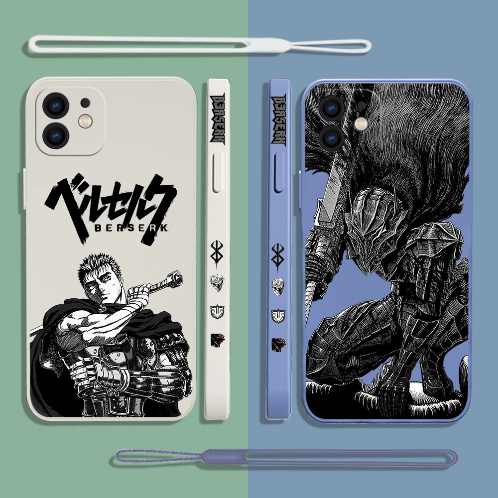 Anime Berserk Guts Phone Case For iPhone 15 14 13 12 11 Pro Max Mini X XR XS MAX Plus Silicone Cases with Hand Strap
Anime Berserk Guts Phone Case For iPhone 15 14 13 12 11 Pro Max Mini X XR XS MAX Plus Silicone Cases with Hand Strap