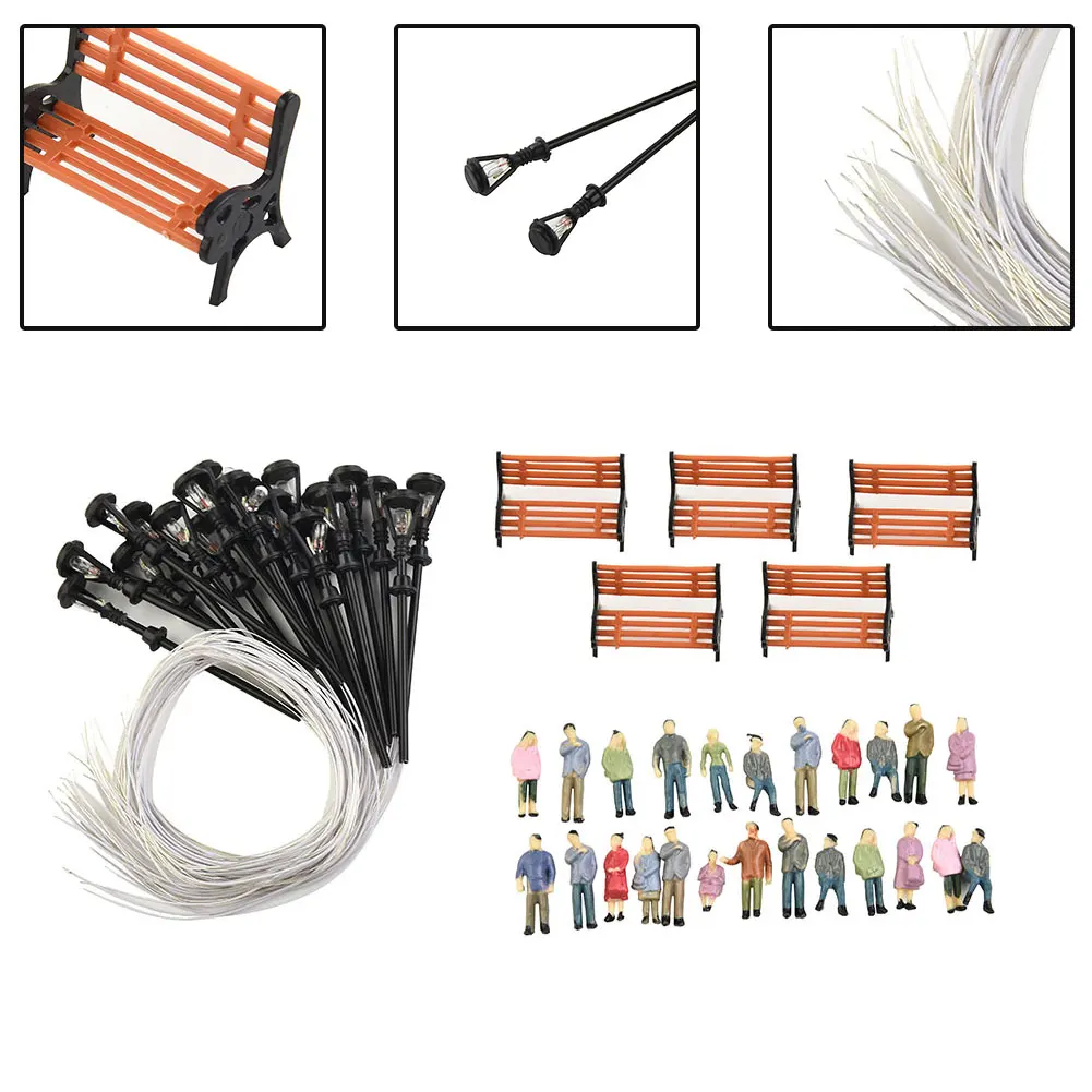 49 Pack HO OO Painted People Figures Bench Lamp Post For Building Train Model Lamppost Railway Train Layout Diorama Sand Table
49 Pack HO OO Painted People Figures Bench Lamp Post For Building Train Model Lamppost Railway Train Layout Diorama Sand Table