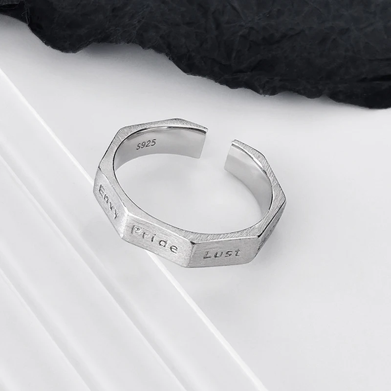 925 Sterling Silver Letter Geometry Ring for Women Men Personality Minimalism Adjustable Simple Party Jewelry Dropshipping
925 Sterling Silver Letter Geometry Ring for Women Men Personality Minimalism Adjustable Simple Party Jewelry Dropshipping