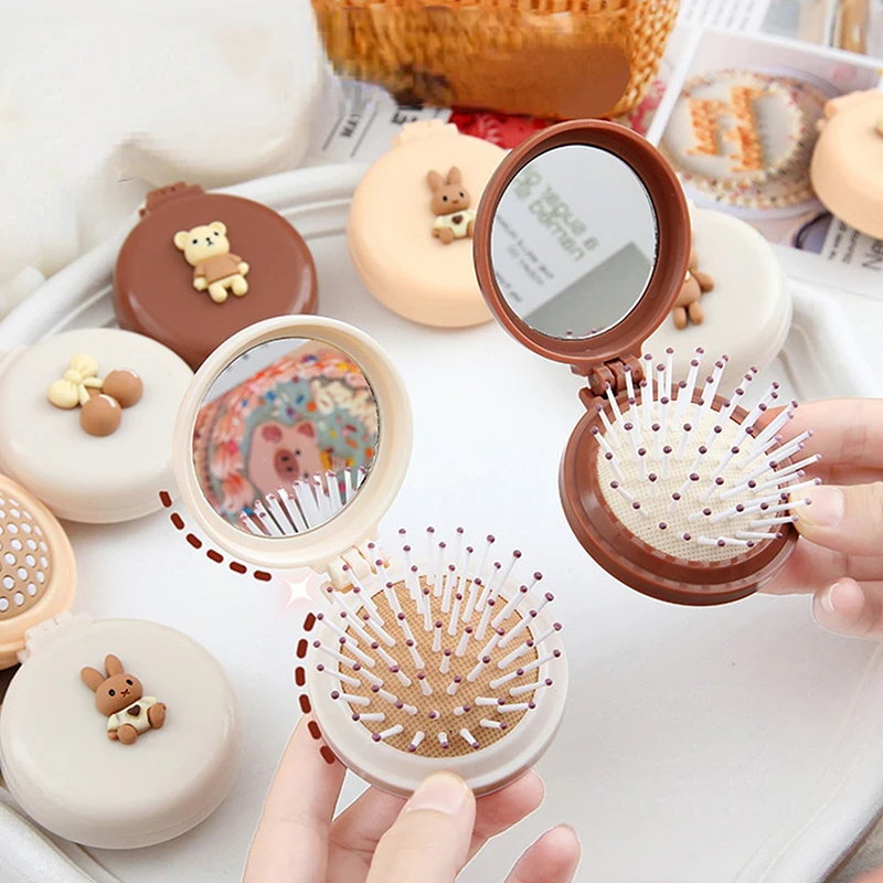 Cute Hair Combs With Mirror Portable Massager Foldable Mini Lovely Cartoon Bear Rabbit Children Girl Small Airbag Comb Kid Gift
Cute Hair Combs With Mirror Portable Massager Foldable Mini Lovely Cartoon Bear Rabbit Children Girl Small Airbag Comb Kid Gift