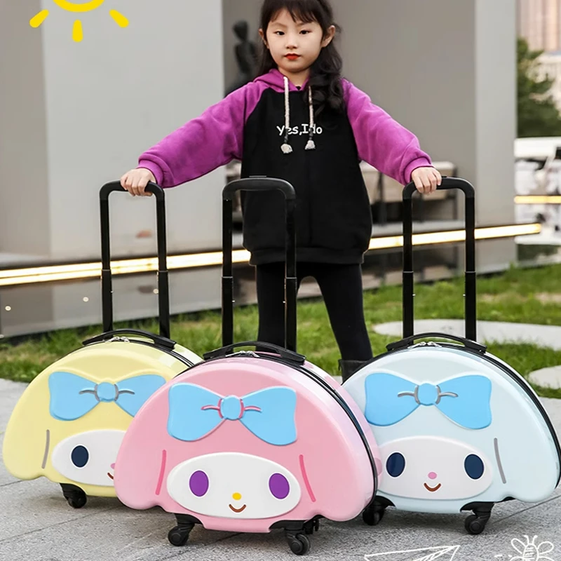 

20 Inch Sanrio Cinnamoroll Luggage Suitcase Melody Kawaii Trolley Case Cartoon Small Luggage Box Portable Aircraft Children Gift