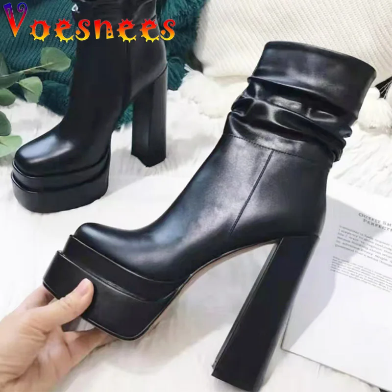 Short Boots Women 2022 Spring And Autumn New Thick Heel Waterproof Platform Cow Leather Shoes Fashion Pleated High Heel Pumps
Short Boots Women 2022 Spring And Autumn New Thick Heel Waterproof Platform Cow Leather Shoes Fashion Pleated High Heel Pumps