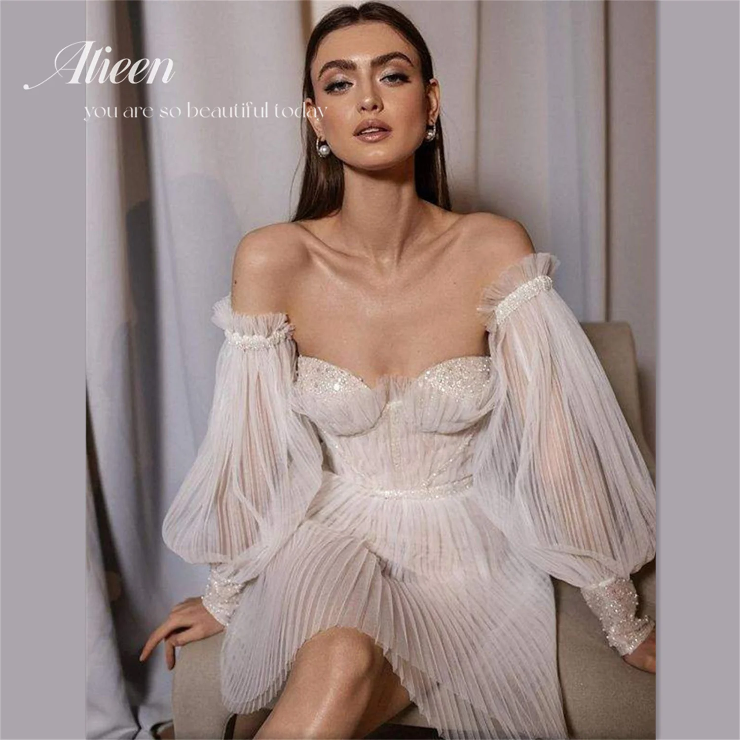 Aileen Simple and Elegant Formal Dress for Women 2023 Shiny Cocktail Evening Dress Woman Puff Sleeves Women's Dresses Ball Gown
Aileen Simple and Elegant Formal Dress for Women 2023 Shiny Cocktail Evening Dress Woman Puff Sleeves Women's Dresses Ball Gown