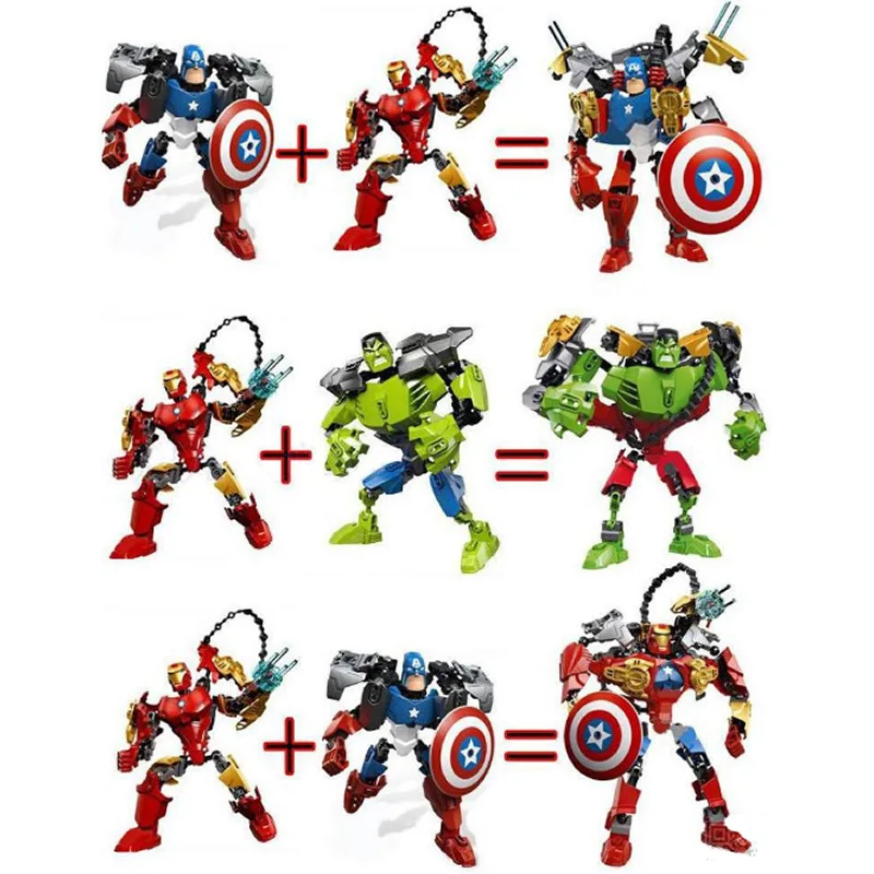 Avengers Superhero Doll Iron Man Spider-Man Clown Captain America 2 In 1 Splicing Building Block Model Children's Birthday Toys
Avengers Superhero Doll Iron Man Spider-Man Clown Captain America 2 In 1 Splicing Building Block Model Children's Birthday Toys