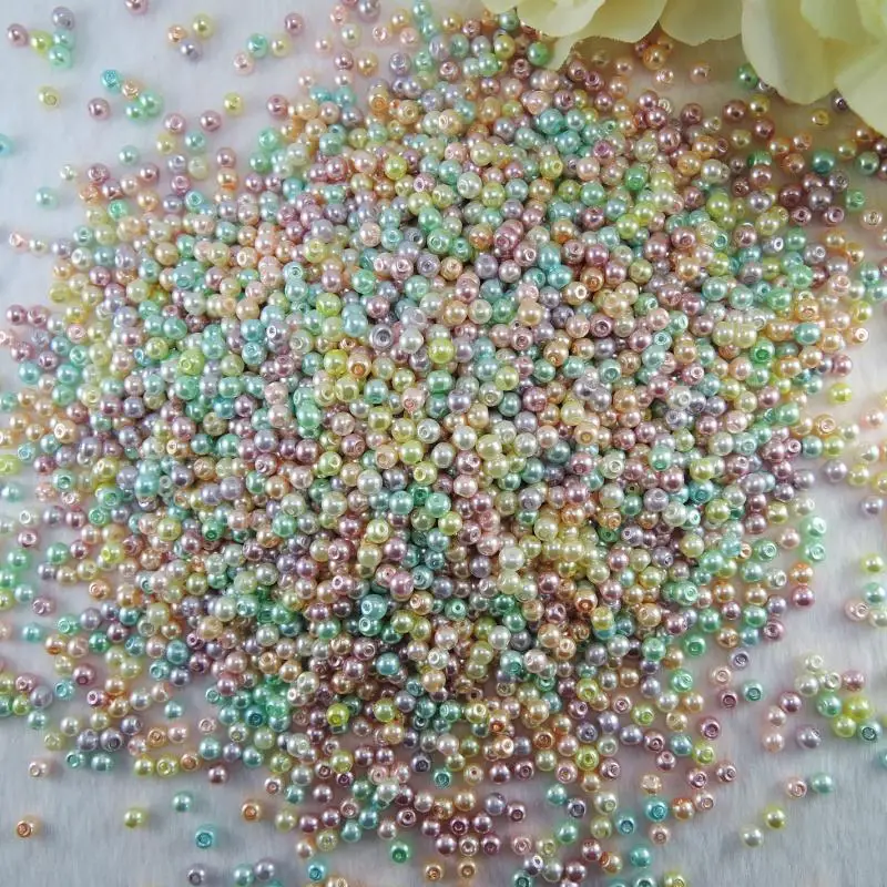 

3/4/6/8/10/12/14MM Glass Imitation Pearls 9 Ccolors Mixed Beads DIY Crafts Bracelet Earrings Bead Choker Necklace Jewelry Making
