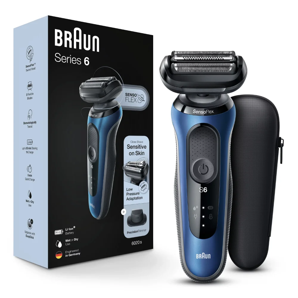 electric trimmer 6 6020s Electric Shaver with Precision Trimmer for Men, Wet & Dry, Rechargeable, Cordless Foil Shaver, Blue
electric trimmer 6 6020s Electric Shaver with Precision Trimmer for Men, Wet & Dry, Rechargeable, Cordless Foil Shaver, Blue