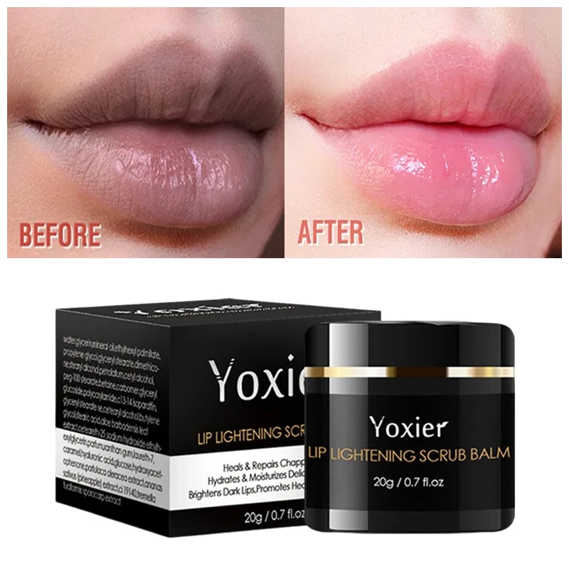 

Lip Lightening Scrub Balm Remove Dark Smoke Lips Exfoliating Repair Fine Lines Hyaluronic Acid Moisturizing Brightening Lip Care