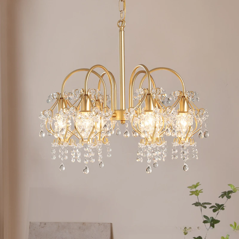American Gold Iron Crystal Chandelier Retro Fancy Lightings Villa Cafe Hotel Hall Home decor Living Room Bedroom Classy Lamp
American Gold Iron Crystal Chandelier Retro Fancy Lightings Villa Cafe Hotel Hall Home decor Living Room Bedroom Classy Lamp