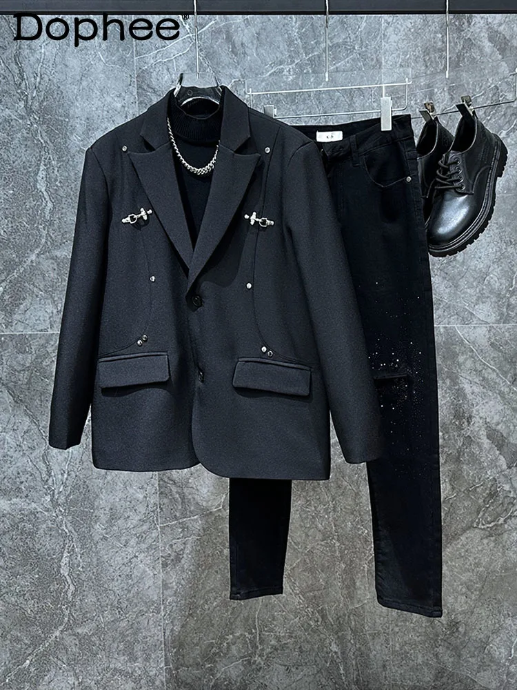 2024 New Padded Shoulder Suit Jackets Fashion Casual Trendy Suit Jacket Men's Handsome Solid Color Long Sleeve Suit Jacket
2024 New Padded Shoulder Suit Jackets Fashion Casual Trendy Suit Jacket Men's Handsome Solid Color Long Sleeve Suit Jacket