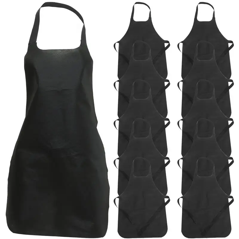 

11pcs Unisex Disposable Aprons Thickened Oil Proof Antifouling Non-Woven Fabric Apron For Cooking Painting Activities New Aprons