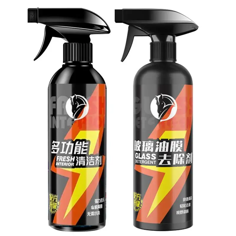 

500ml Car Glass Oil Film Cleaner Windshield Stain Cleaner Water Spot Remover Streak-Free Glass Stain Eliminator Cleaning Spray