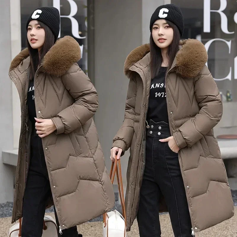 2023 New Women's Down Cotton Jacket Winter Parkas Coat Hooded Big Fur Collar Thick Long Outerwear Fashion Cotton Padded Coat
2023 New Women's Down Cotton Jacket Winter Parkas Coat Hooded Big Fur Collar Thick Long Outerwear Fashion Cotton Padded Coat