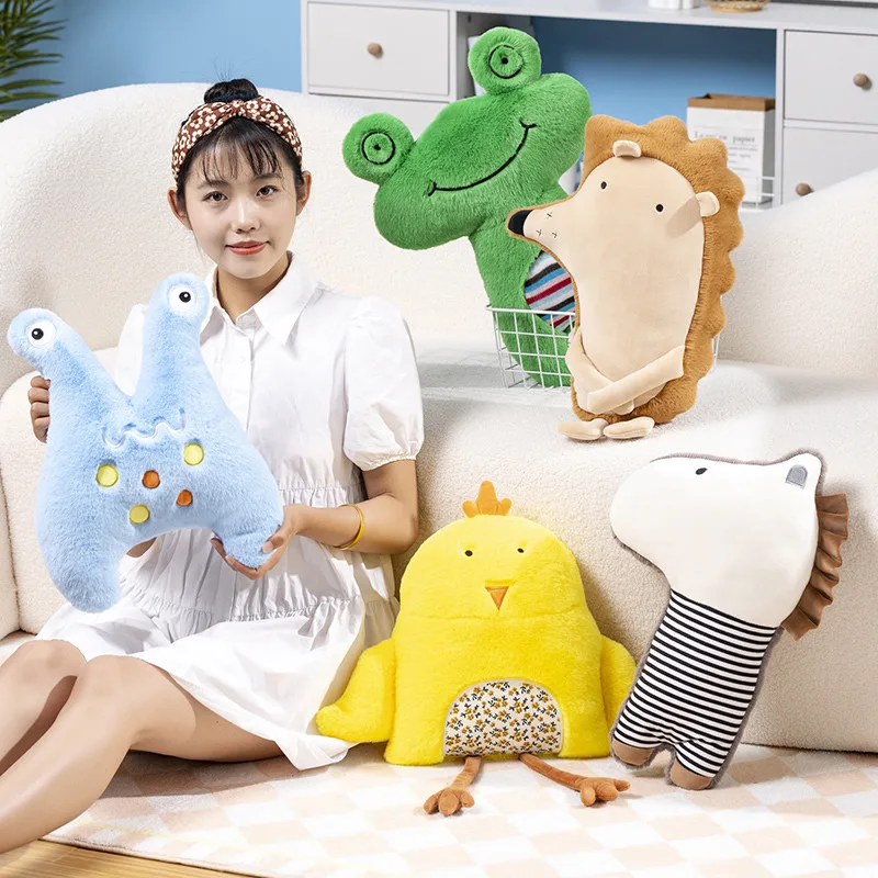 

Kawaii Chick Hedgehog Frog Zebra Snail Plush Toys Cute Soft Stuffed Animals Throw Pillows Dolls for Children Girls Birthday Gift