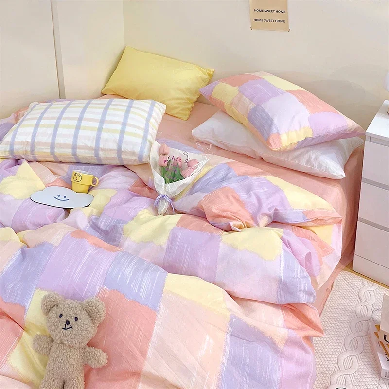 Fashion Korea Bedding Set 100% Cotton Twin Full Queen Size Quilt Covers Couple Fitted Bed Sheet Pillowcase Bedroom Duvet Cover
Fashion Korea Bedding Set 100% Cotton Twin Full Queen Size Quilt Covers Couple Fitted Bed Sheet Pillowcase Bedroom Duvet Cover
