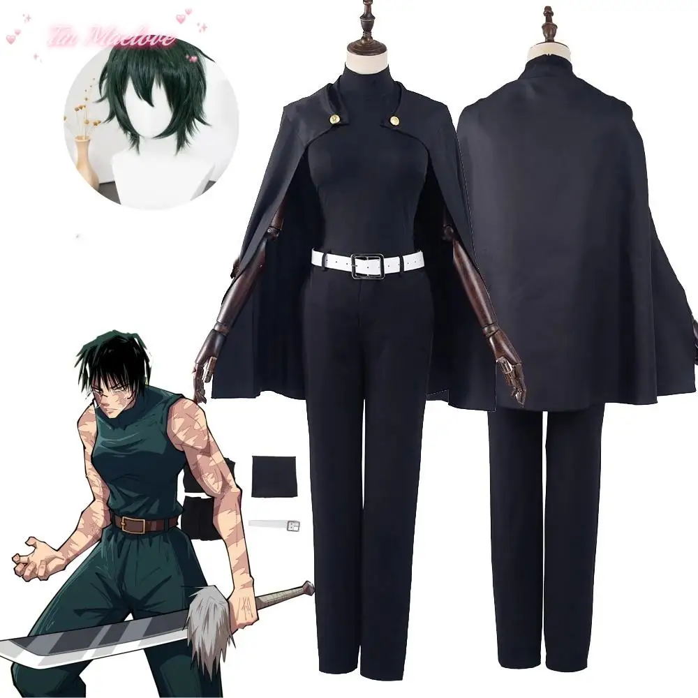Comic Jujutsu Kaisen Zenin Maki Anime Cosplay Costume Uniforms Cloak Green Short Wig Shibuya Incident Arc Halloween Women Suit
Comic Jujutsu Kaisen Zenin Maki Anime Cosplay Costume Uniforms Cloak Green Short Wig Shibuya Incident Arc Halloween Women Suit