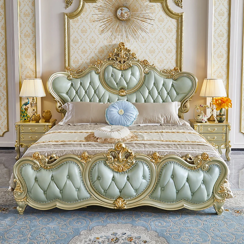 European King Size Double Bed Luxury Elegant Modern Solid Wood Bed Headboards Villa Cama Matrimonial Bedroom Furniture
European King Size Double Bed Luxury Elegant Modern Solid Wood Bed Headboards Villa Cama Matrimonial Bedroom Furniture