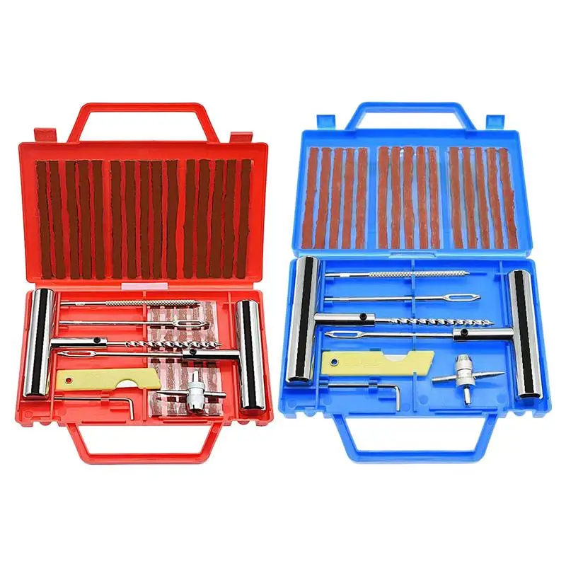 

Auto Tire Repair Set Puncture Repair Tools Car Van Motorcycle Bike Emergency Heavy Duty Tubeless Tire Plug Repair Kit Rivet Tool