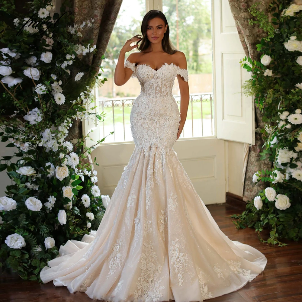 Fmogl Mermaid Vintage Elegant Wedding Dresses Sweetheart Off The Shoulder Vestido De Novia Embroidery Appliques Bride Dress
Fmogl Mermaid Vintage Elegant Wedding Dresses Sweetheart Off The Shoulder Vestido De Novia Embroidery Appliques Bride Dress