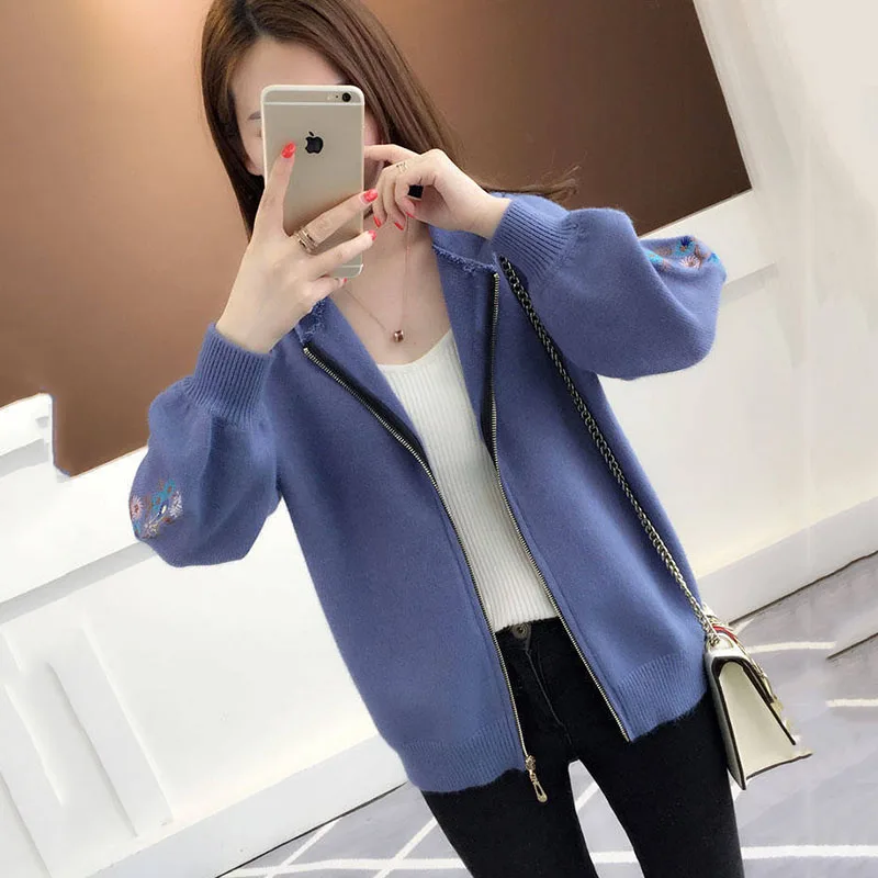 Spring Autumn Sweater Women Jackes Fashion Loose Hooded Zipper Knitted Cardigan Female Coat Casual Outerwear Ladies Tops 2023
Spring Autumn Sweater Women Jackes Fashion Loose Hooded Zipper Knitted Cardigan Female Coat Casual Outerwear Ladies Tops 2023