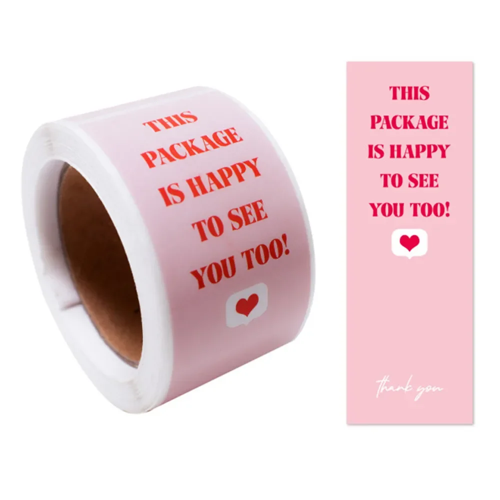 100pcs/roll Pink This Package Is Happy To See You Too Stickers for Small Buisness Gift Decorative Seals Label Thank You Stickers
100pcs/roll Pink This Package Is Happy To See You Too Stickers for Small Buisness Gift Decorative Seals Label Thank You Stickers
