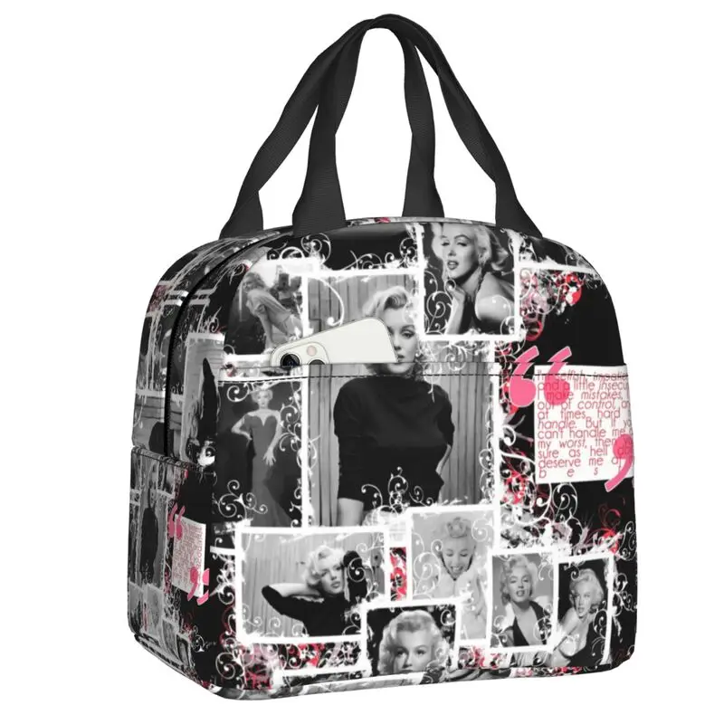 

Custom Fashion Marilyns Monroe Life Lunch Bag Women Singer Actress Cooler Thermal Insulated Lunch Boxes for Kids School