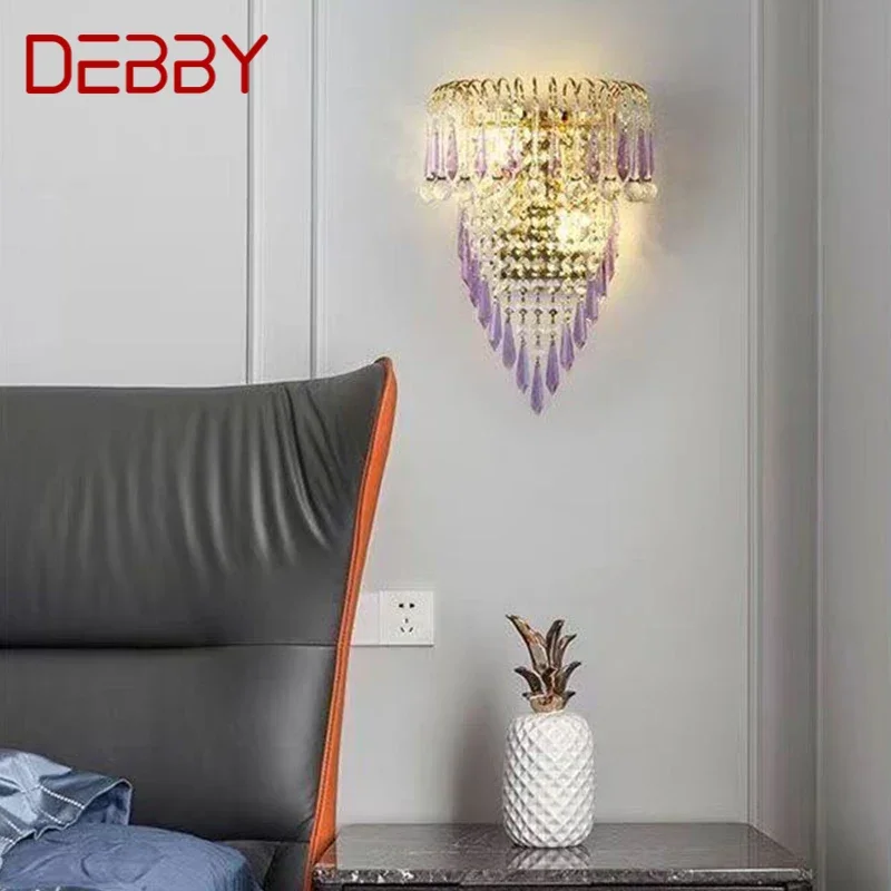 

Современная хрустальная настенная лампа DEBBY, комнатный художественный прикроватный светильник для гостиной, спальни, роскошный настенный светильник для отеля, коридора, прихожей