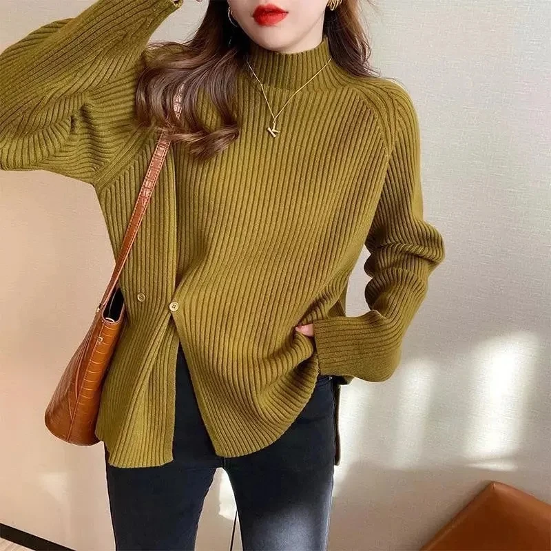 Yasuk Autumn Winter Female Fashion Casual Turtleneck Pullover Women's Loose Sexy Gentle Versatile Warm Irregularly Forked Button
Yasuk Autumn Winter Female Fashion Casual Turtleneck Pullover Women's Loose Sexy Gentle Versatile Warm Irregularly Forked Button