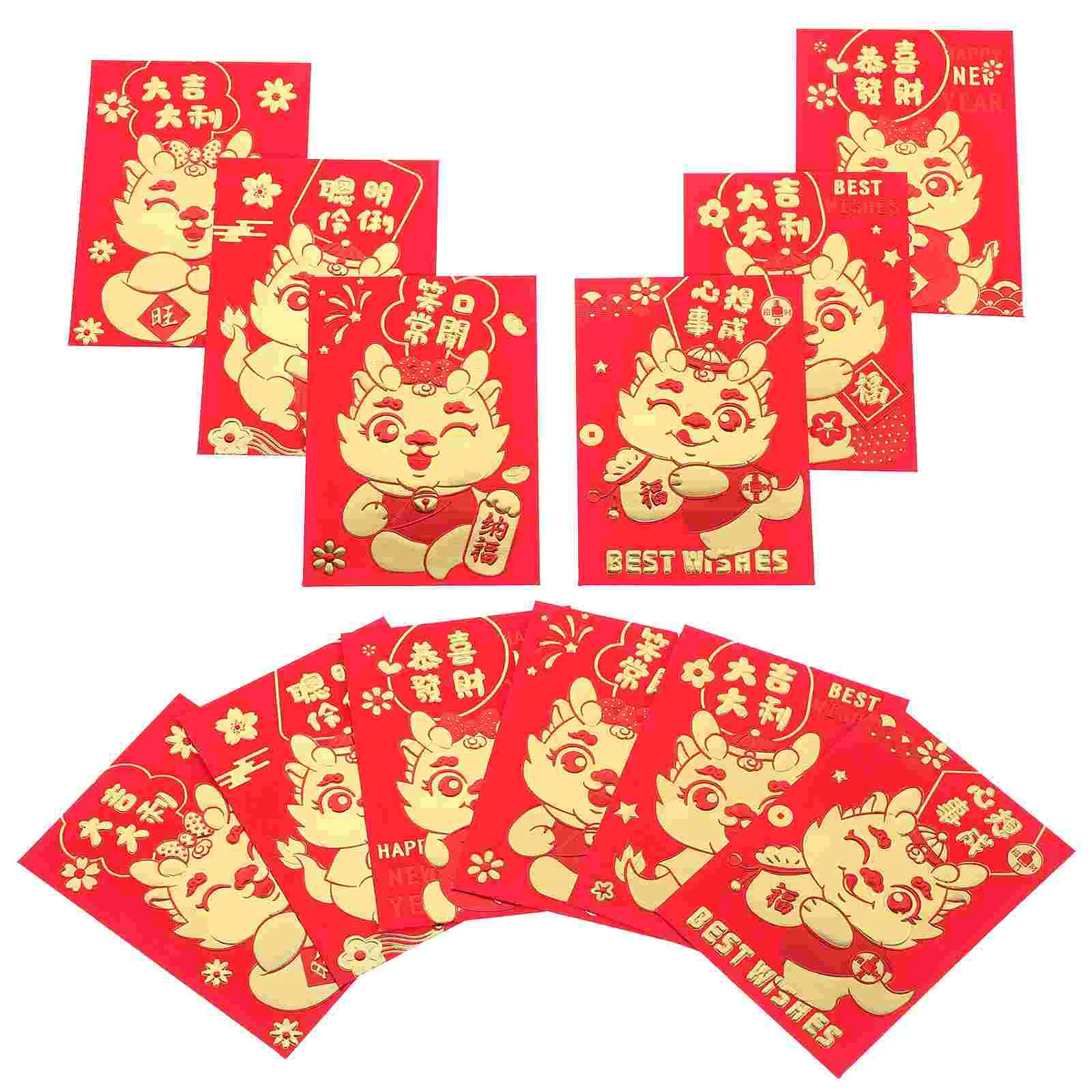 

Red Envelopes The Year Of Dragon Luck Money Envelopes Chinese New Year Spring Festival Money Packets Bags Mixed Style