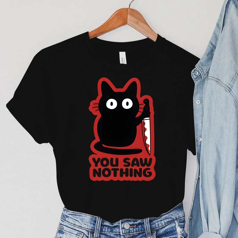 Women Clothing Harajuku Clothes Street Vintage 90s T-shirt Funny Cat Print T Shirts Simple Black White Tops Casual Fashion Tees
Women Clothing Harajuku Clothes Street Vintage 90s T-shirt Funny Cat Print T Shirts Simple Black White Tops Casual Fashion Tees