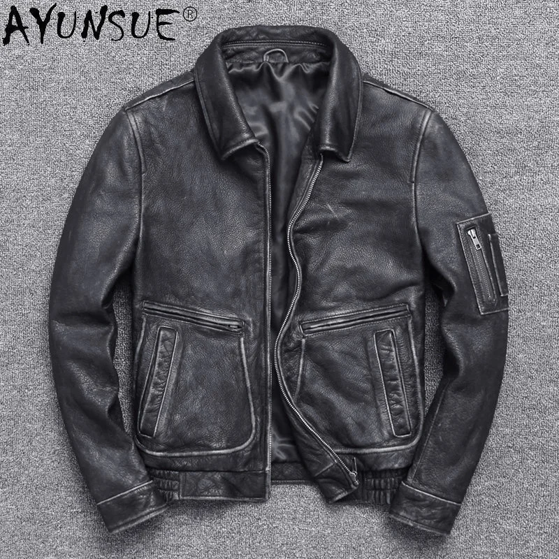 Genuine Cow Leather Jacket Men Vintage Motorcycle Coat Real Cowhide Coats Chaquetas De Cuero Hombre S
Genuine Cow Leather Jacket Men Vintage Motorcycle Coat Real Cowhide Coats Chaquetas De Cuero Hombre S