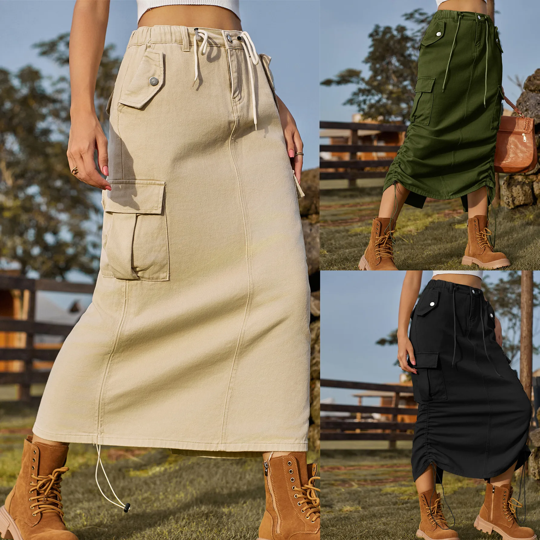 Women's Drawstring Denim Work Skirt Y2K Casual Pleated A-Line Pencil Skirt With Pockets
Women's Drawstring Denim Work Skirt Y2K Casual Pleated A-Line Pencil Skirt With Pockets
