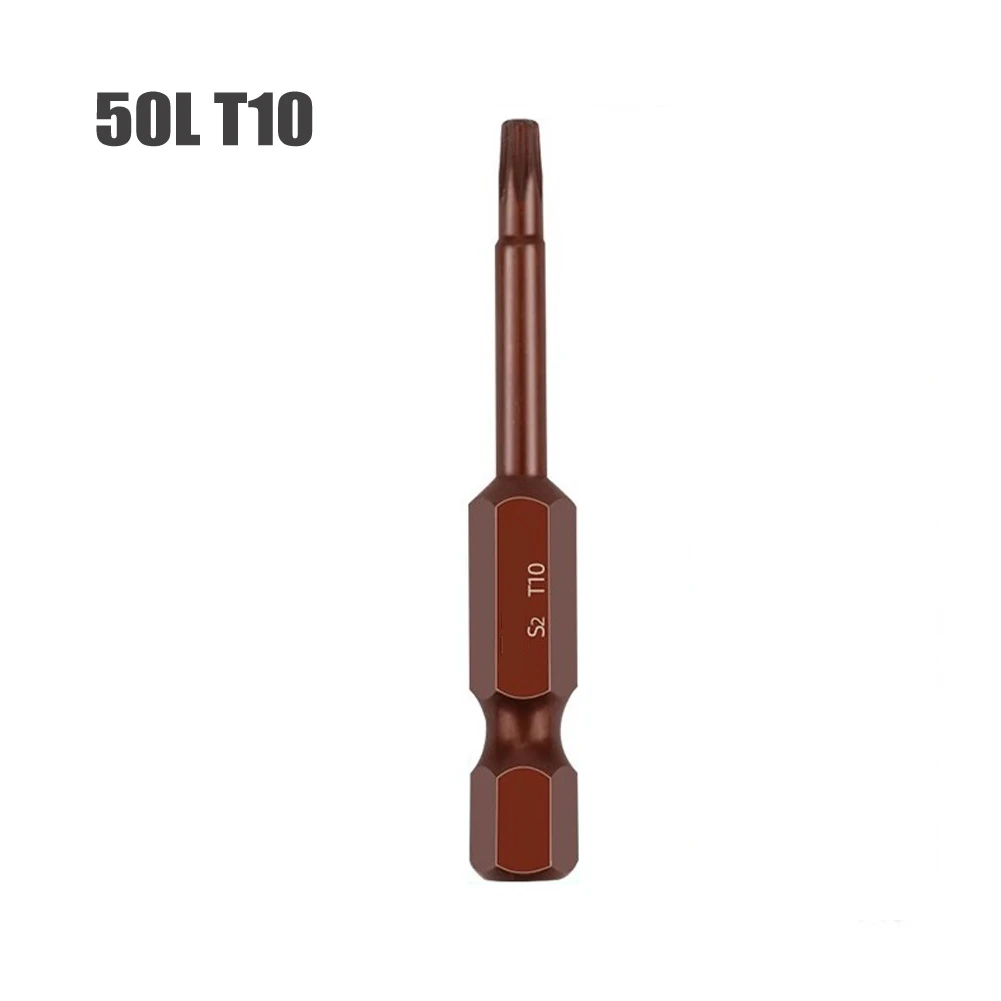 

1pc 50mm 1/4'' Hex Shank Torx Magnetic Screwdriver Bit Alloy Steel For Electric Drill Tool Accessory T10 T15 T20 T25 T27 T30 T40