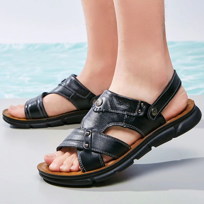 Men's Beach Sandals Casual Leather Breathable Beach Sandals Men's Outdoor Soft And Comfortable Summer Shoes Fashion Slippers
Men's Beach Sandals Casual Leather Breathable Beach Sandals Men's Outdoor Soft And Comfortable Summer Shoes Fashion Slippers