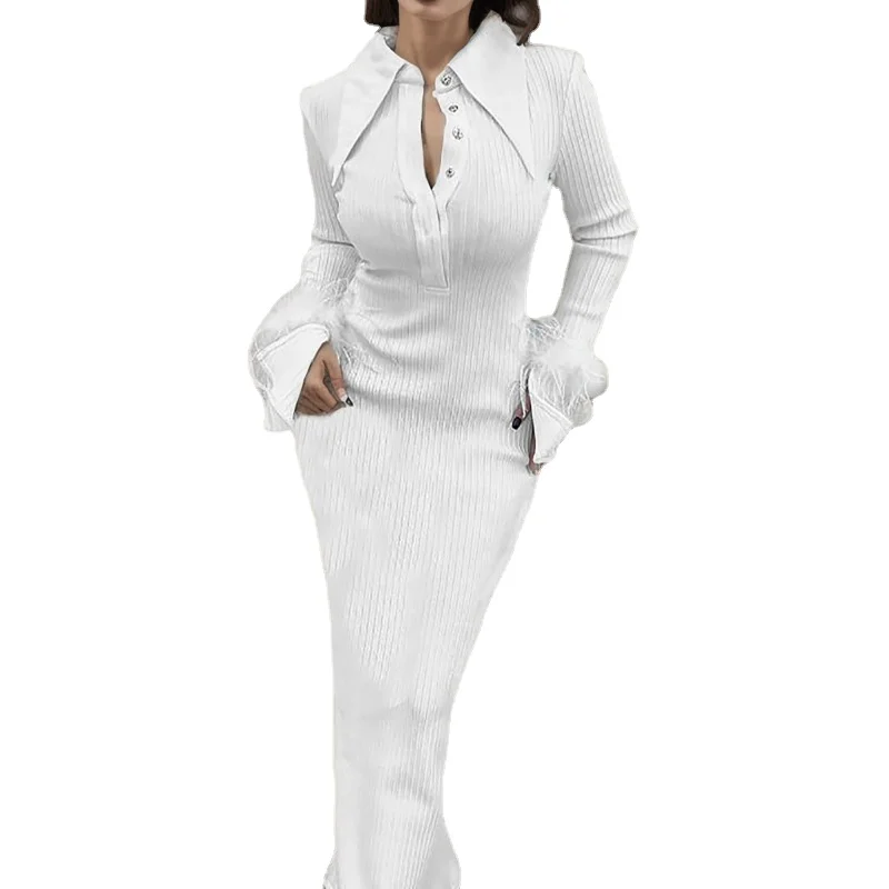 Женское длинное платье с перьями, модное однобортное Платье макси с воротником и расклешенными рукавами, элегантная уличная одежда, новинка 2024
Женское длинное платье с перьями, модное однобортное Платье макси с воротником и расклешенными рукавами, элегантная уличная одежда, новинка 2024