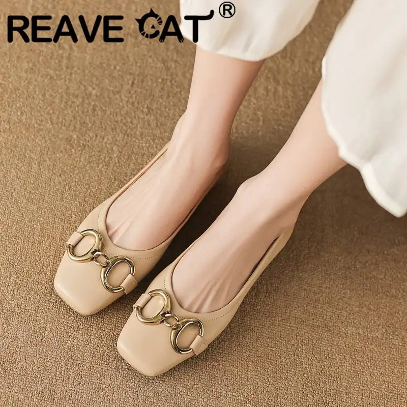 REAVE CAT Women Flats Square Toe Slip On Metal Decoration Office Ladies Shoes Soft Comfortable Daily Loafers Plus Size 41 42 43
REAVE CAT Women Flats Square Toe Slip On Metal Decoration Office Ladies Shoes Soft Comfortable Daily Loafers Plus Size 41 42 43