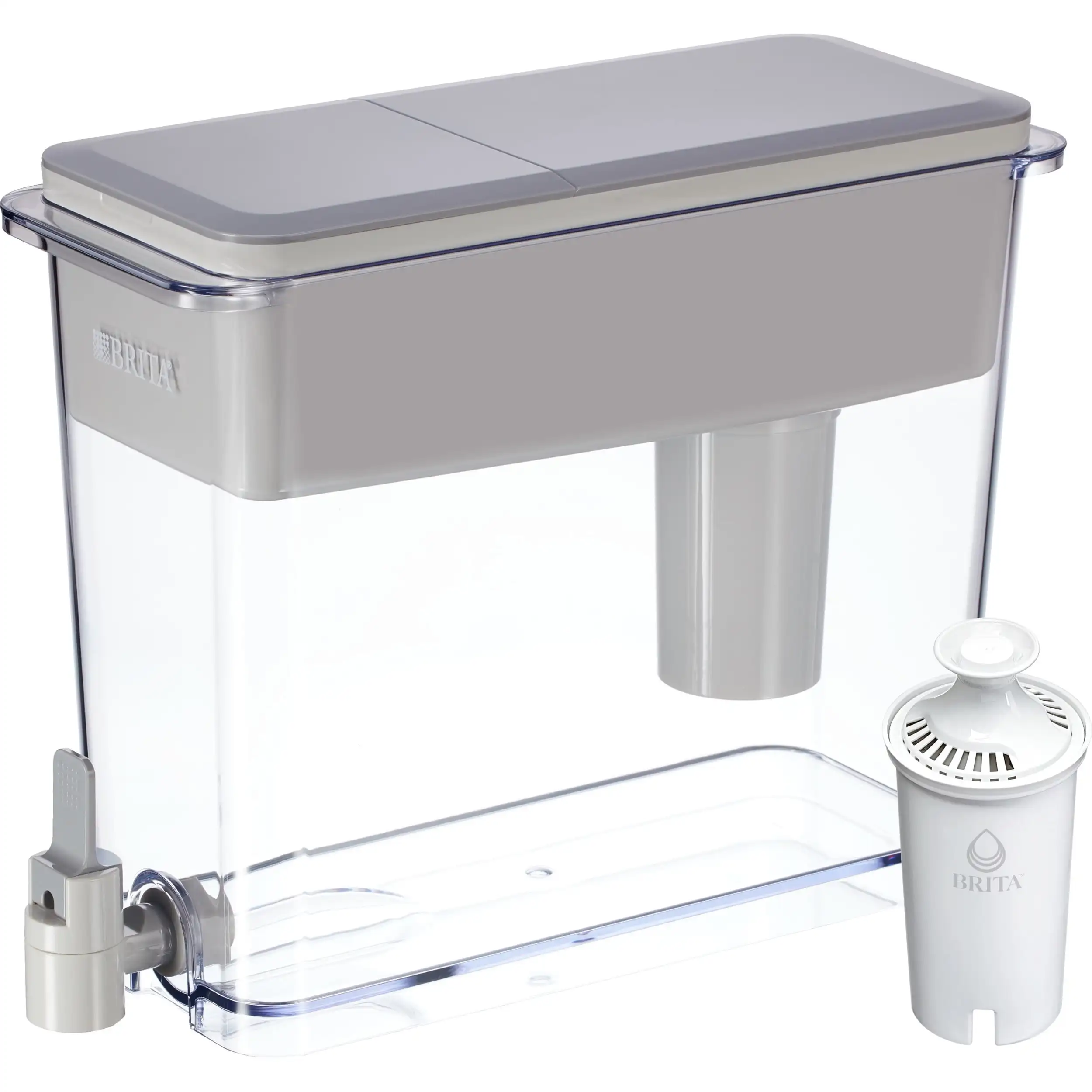 Brita Extra Large 27 Cup Filtered Water Dispenser with 1 Standard Filter Made without BPA, UltraMax Grey
Brita Extra Large 27 Cup Filtered Water Dispenser with 1 Standard Filter Made without BPA, UltraMax Grey