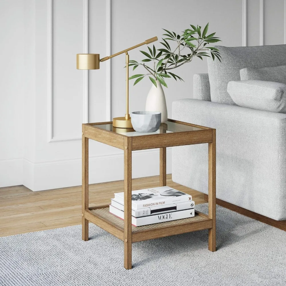 Small side table with glass finish, open storage rack, 18 inches deep x 18 inches wide x 22 inches high, free shipping
Small side table with glass finish, open storage rack, 18 inches deep x 18 inches wide x 22 inches high, free shipping